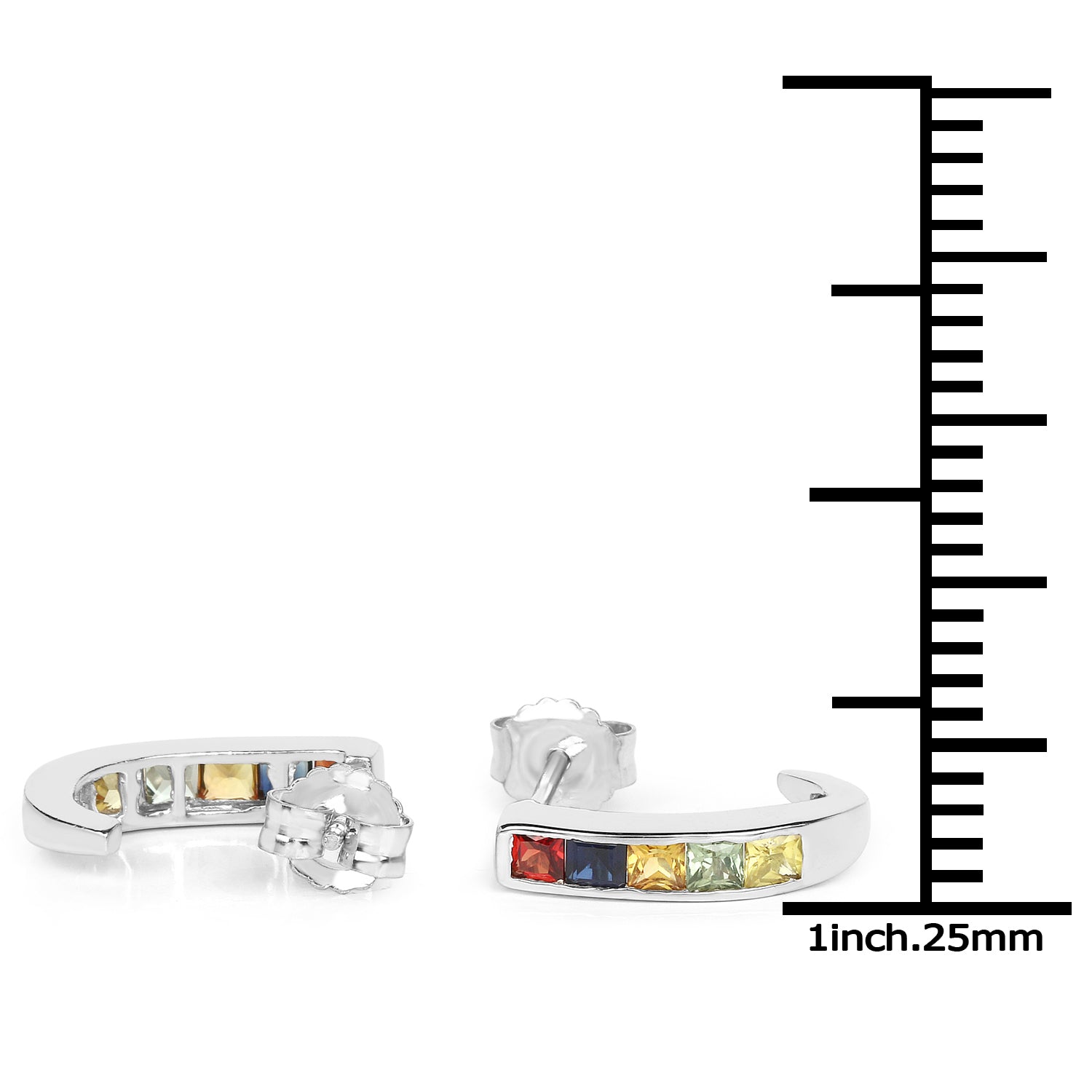 1.52 Carat Genuine Multi Sapphire .925 Sterling Silver Earrings  DestGlow