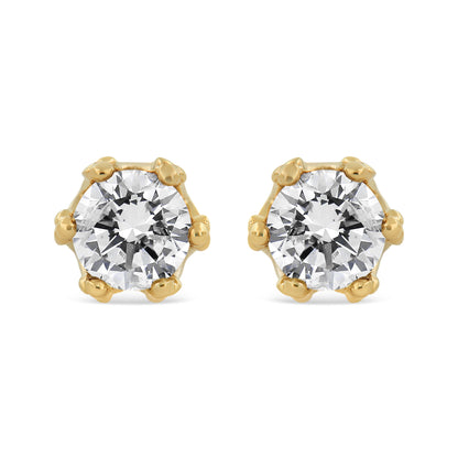 14K White Gold 1/2 Cttw Round Diamond Crown Stud Earring (I-J Color, I1-I2 Clarity) by Bids.com