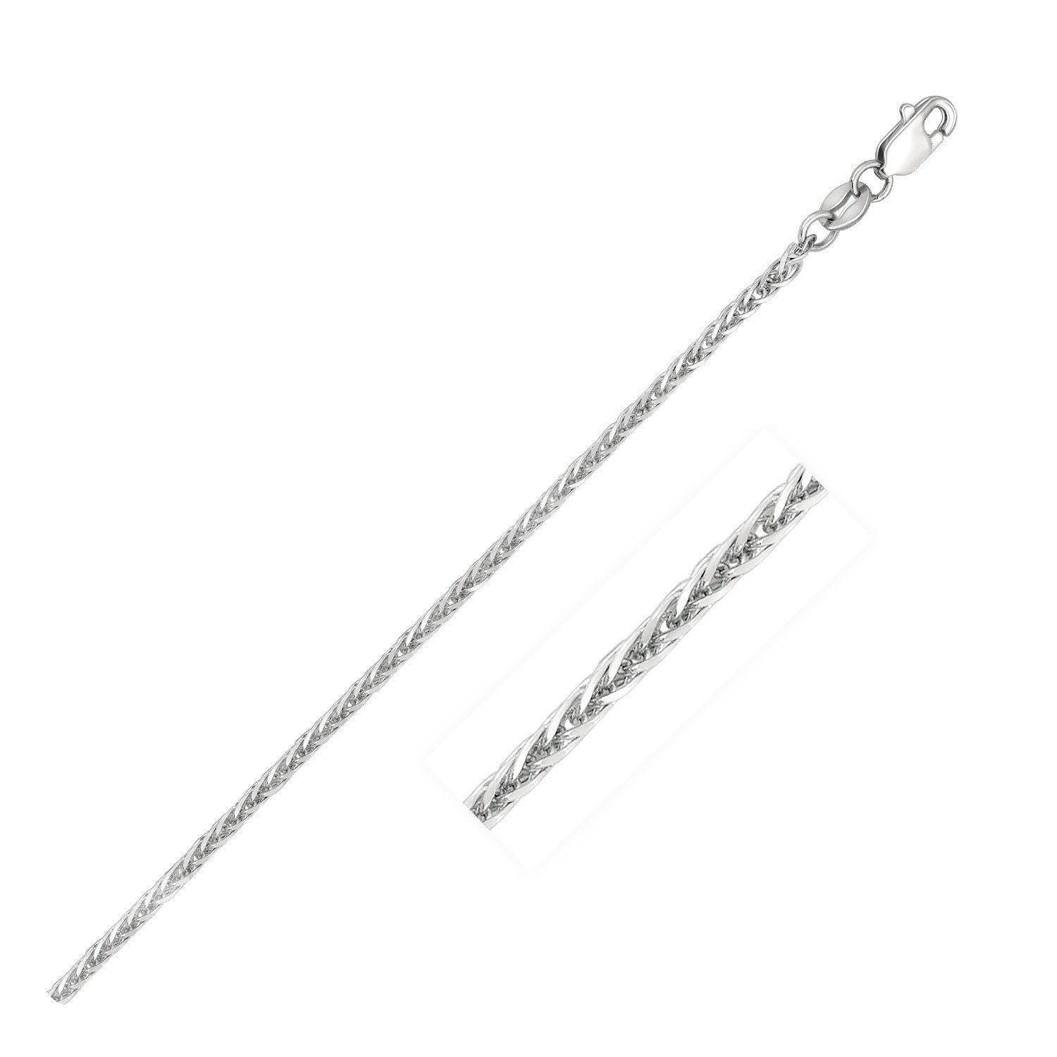14k White Gold 1.8mm Square Wheat Chain by Bids.com