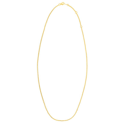 Double Extendable Cable Chain in 14k Yellow Gold (1.40 mm) by Bids.com