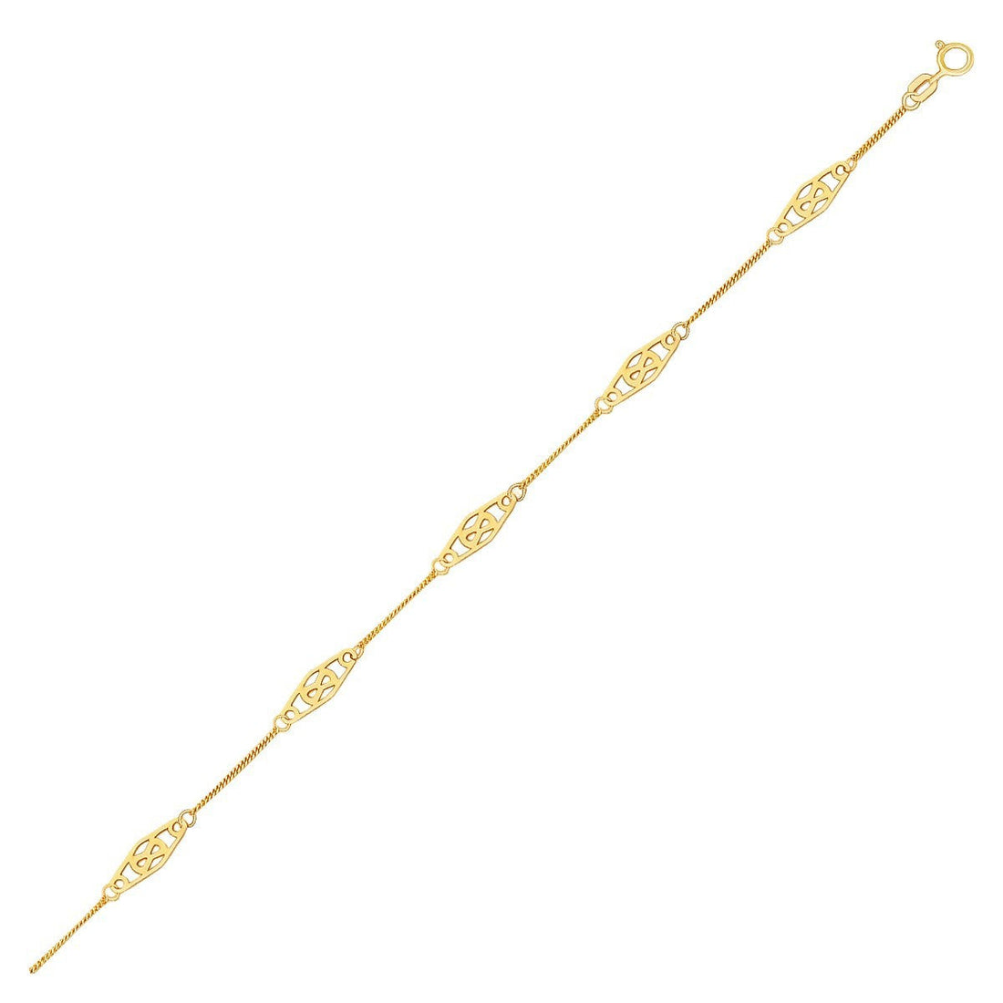 14k Yellow Gold Infinity Ankle Bracelet by Bids.com