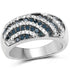 0.62 Carat Genuine Blue Diamond and White Diamond .925 Sterling Silver Ring by Bids.com
