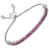 2.41 Carat Genuine Rhodolite and White Zircon .925 Sterling Silver Bracelet  DestGlow