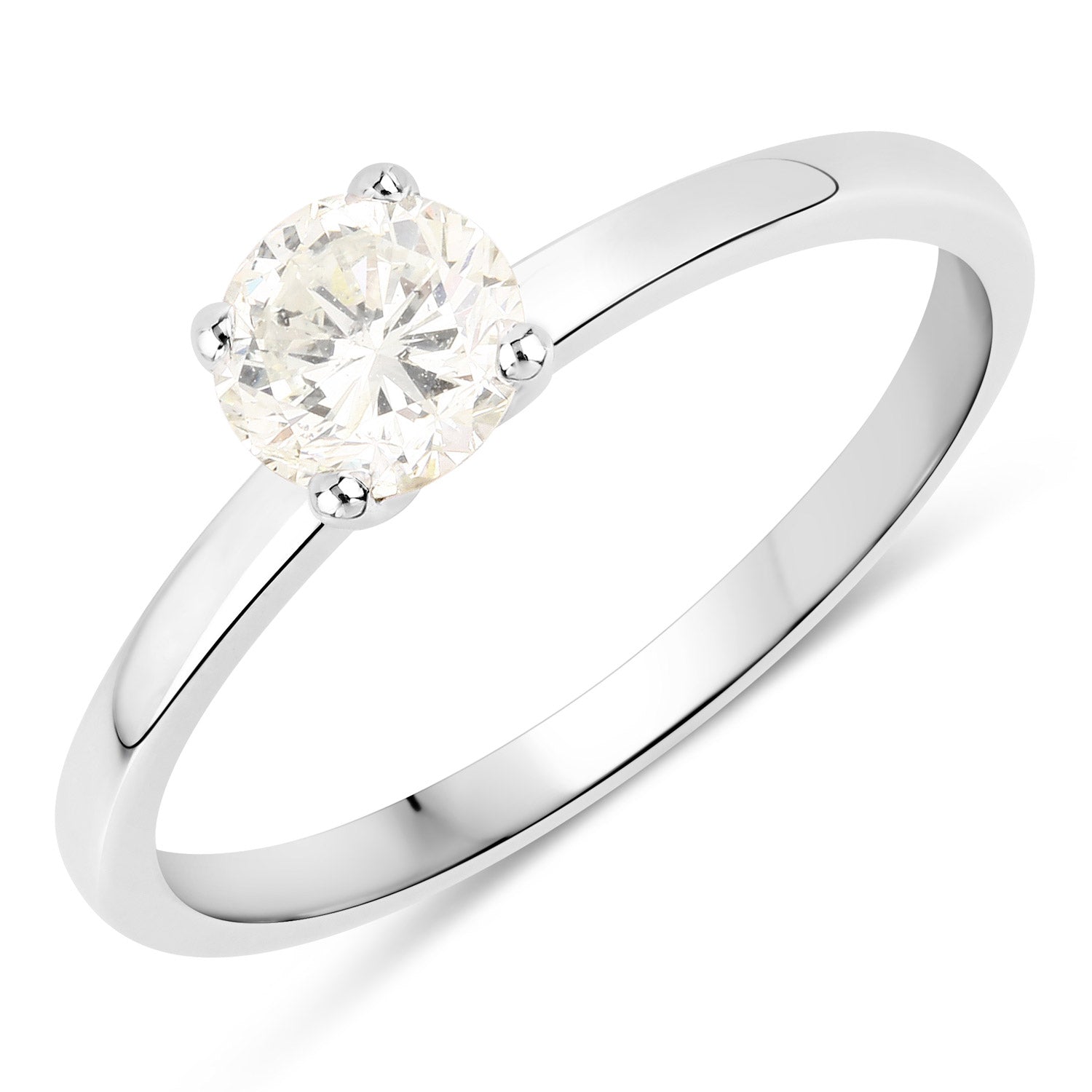 0.61 Carat Genuine White Diamond 14K White Gold Ring by Bids.com