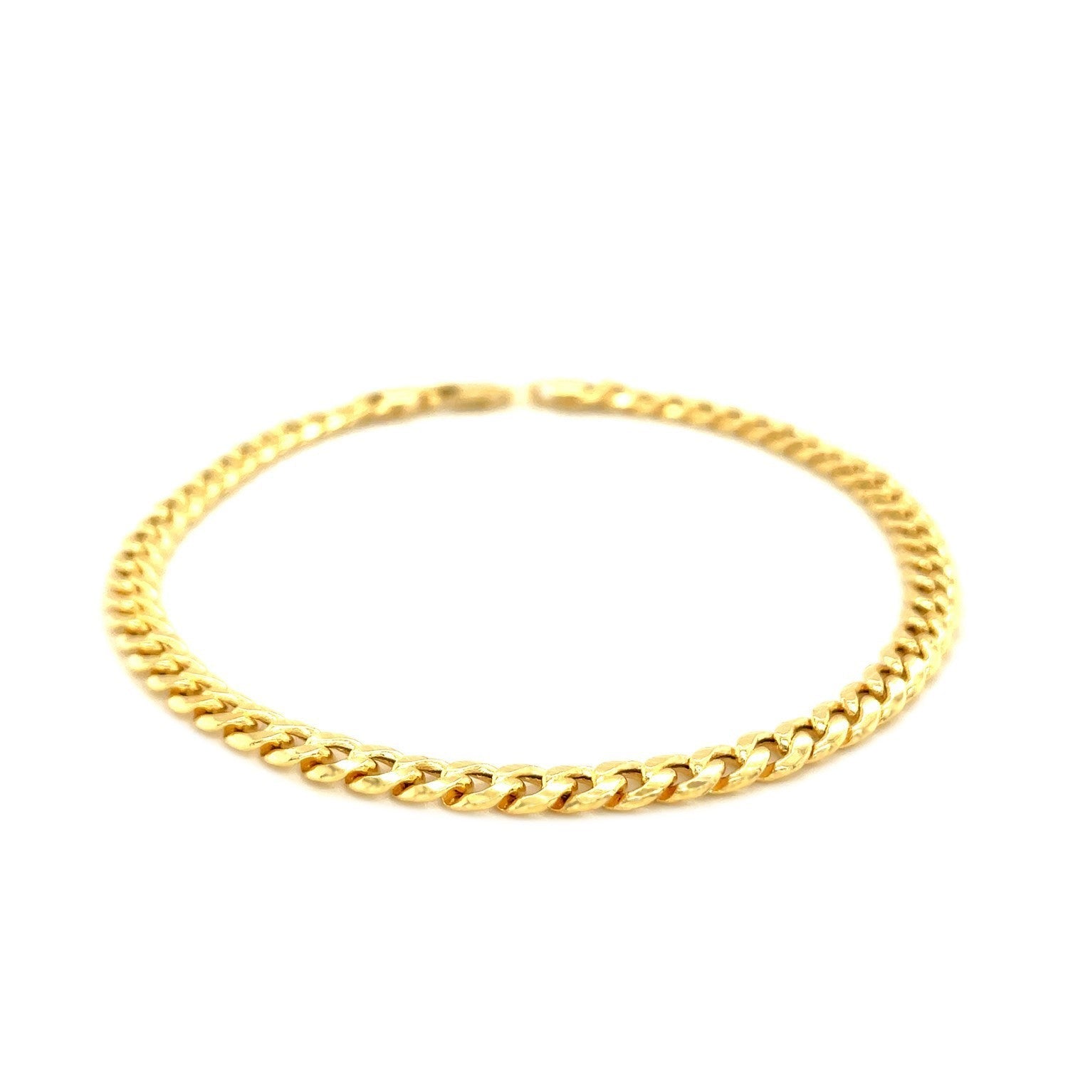 10k Yellow Gold Miami Cuban Semi Solid Bracelet (4.50 mm) by Bids.com
