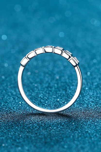 Sparkala™ Rhodium-Plated Half-Eternity 7 Stone Ring by Sparkala