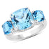 4.40 Carat Blue Topaz Ring with 2.70 Carat Multi-Gems in Sterling Silver by Bids.com