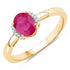 0.88 Carat Genuine Johnson Ruby and White Diamond 14K Yellow Gold Ring by Bids.com