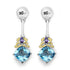5.55 Carat Genuine Blue Topaz, Amethyst & White Diamond .925 Sterling Silver Earrings by Bids.com