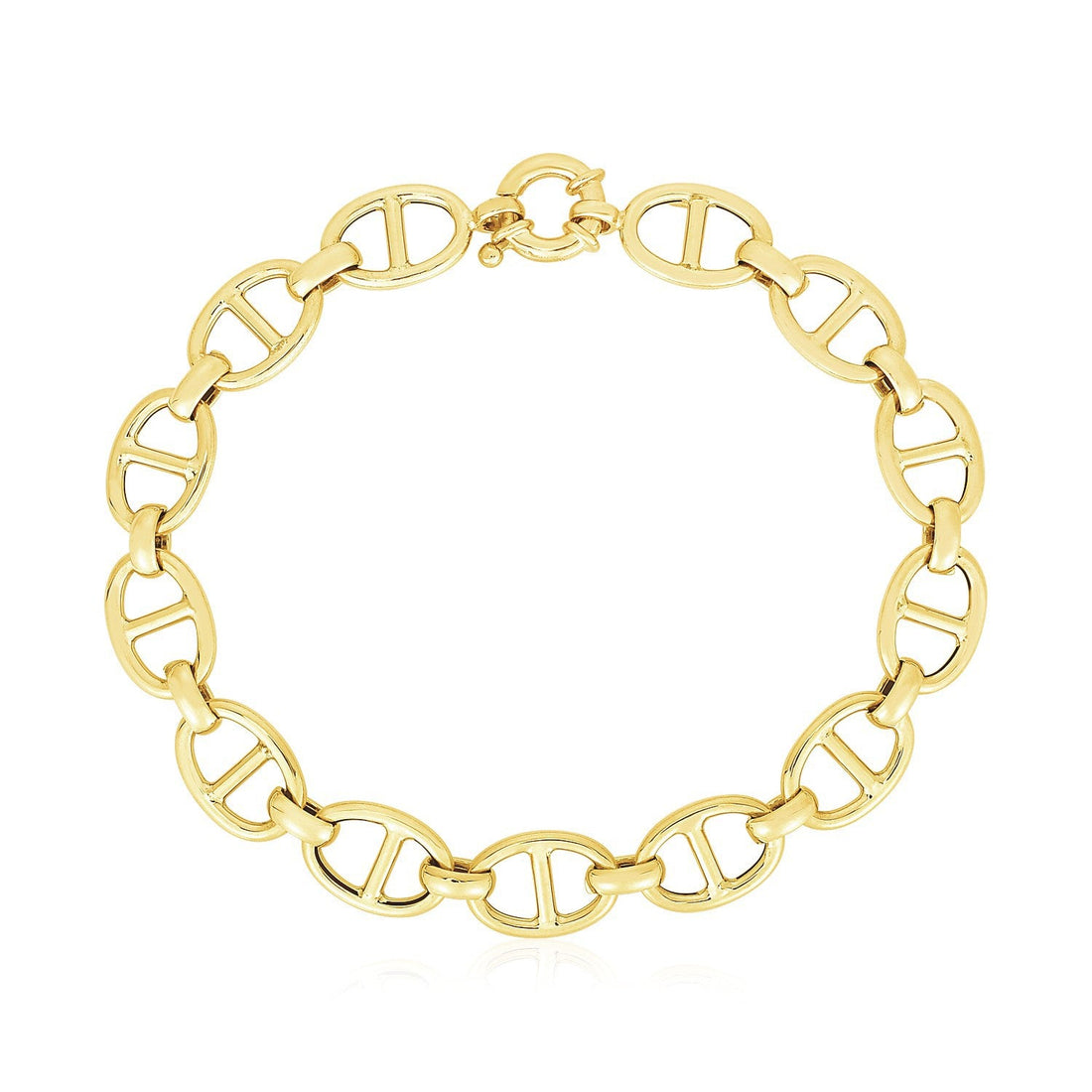 14k Yellow Gold High Polish Mariner Link Bracelet (8.8mm) by Bids.com