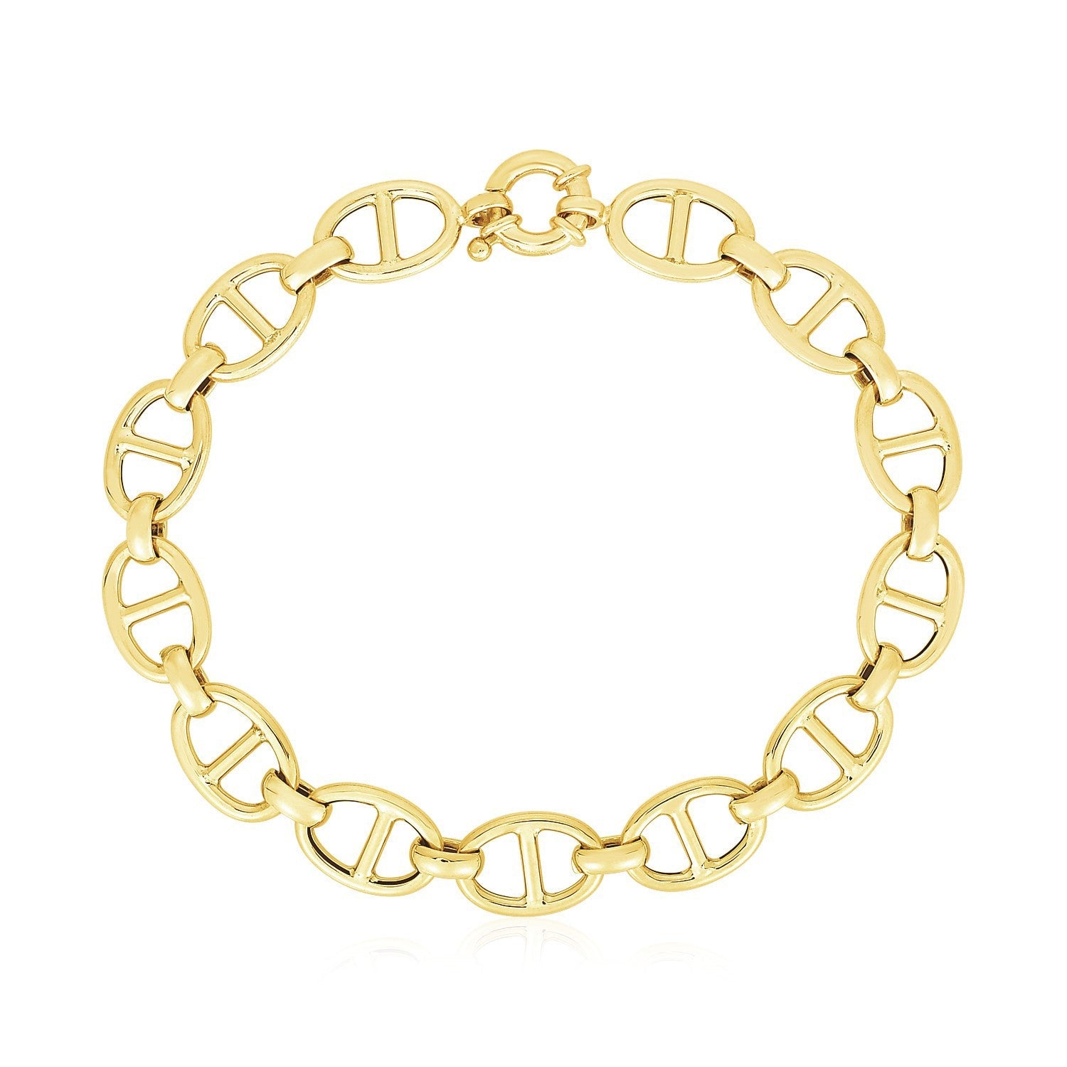 14k Yellow Gold High Polish Mariner Link Bracelet (8.8mm) by Bids.com