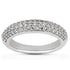 14k White Gold Triple Multi-Row Micro- Pave Diamond Wedding Ring Band by Bids.com