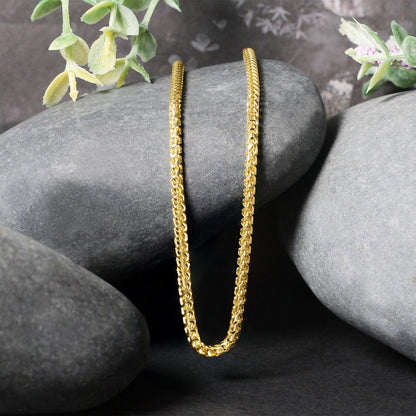 2.7mm 14k Yellow Solid Gold Diamond Cut Round Franco Chain by Bids.com