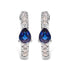 10K White Gold Pear Shaped Blue Sapphire and 1/10 Cttw Diamond Huggy Hoop Earrings (H-I Color, I1-I2 Clarity) by Bids.com