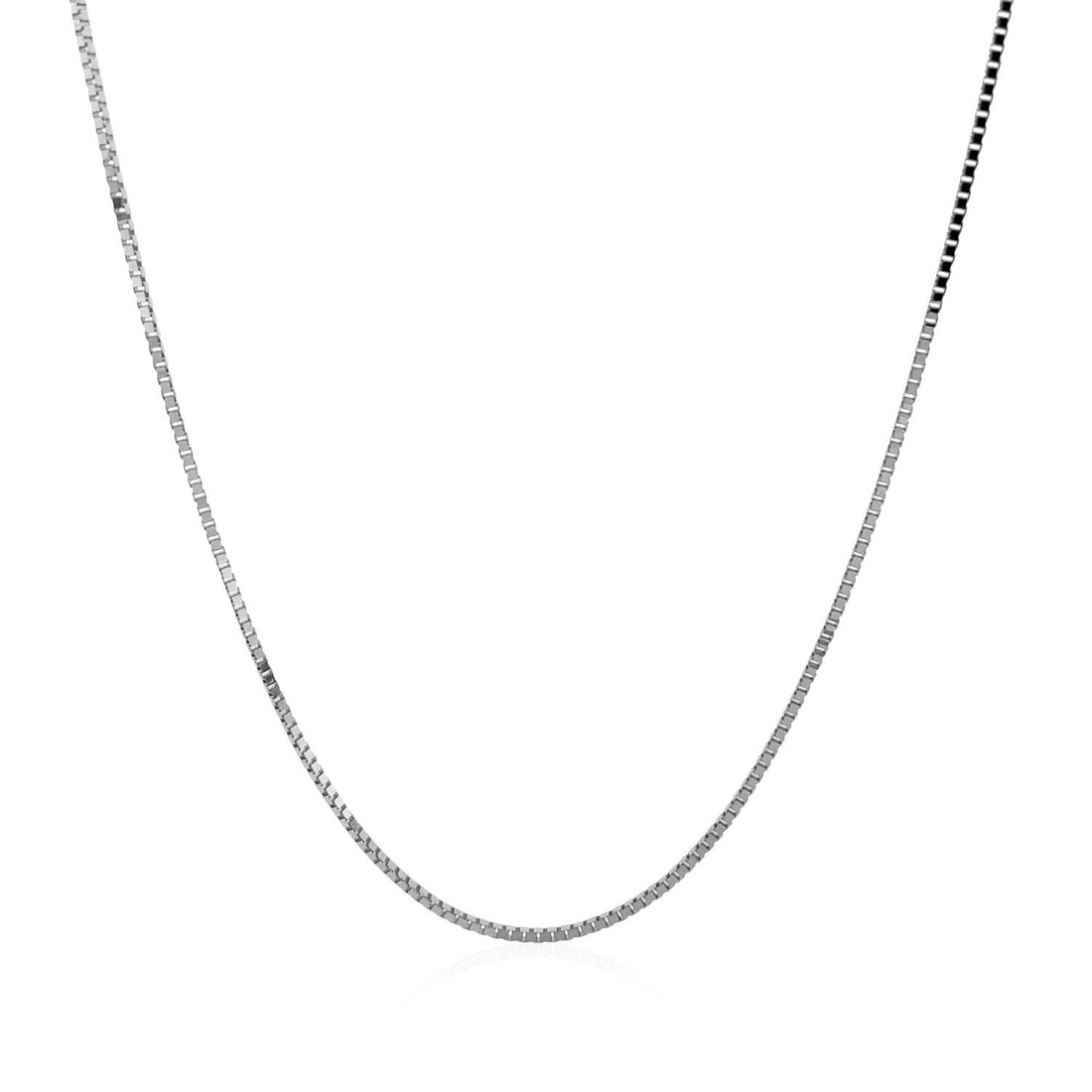 14k White Gold Classic Box Chain 0.8mm by Bids.com
