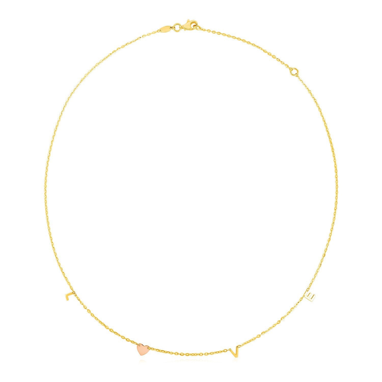 14k Two Tone Gold Love Necklace by Bids.com