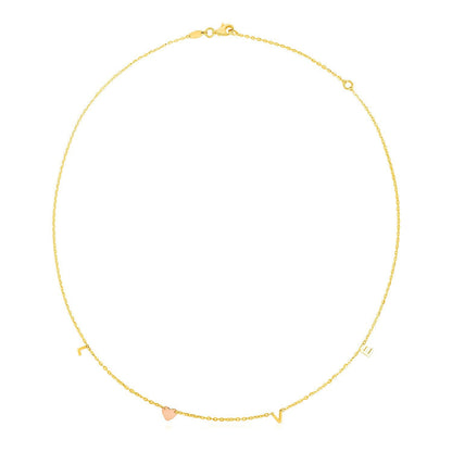 14k Two Tone Gold Love Necklace by Bids.com