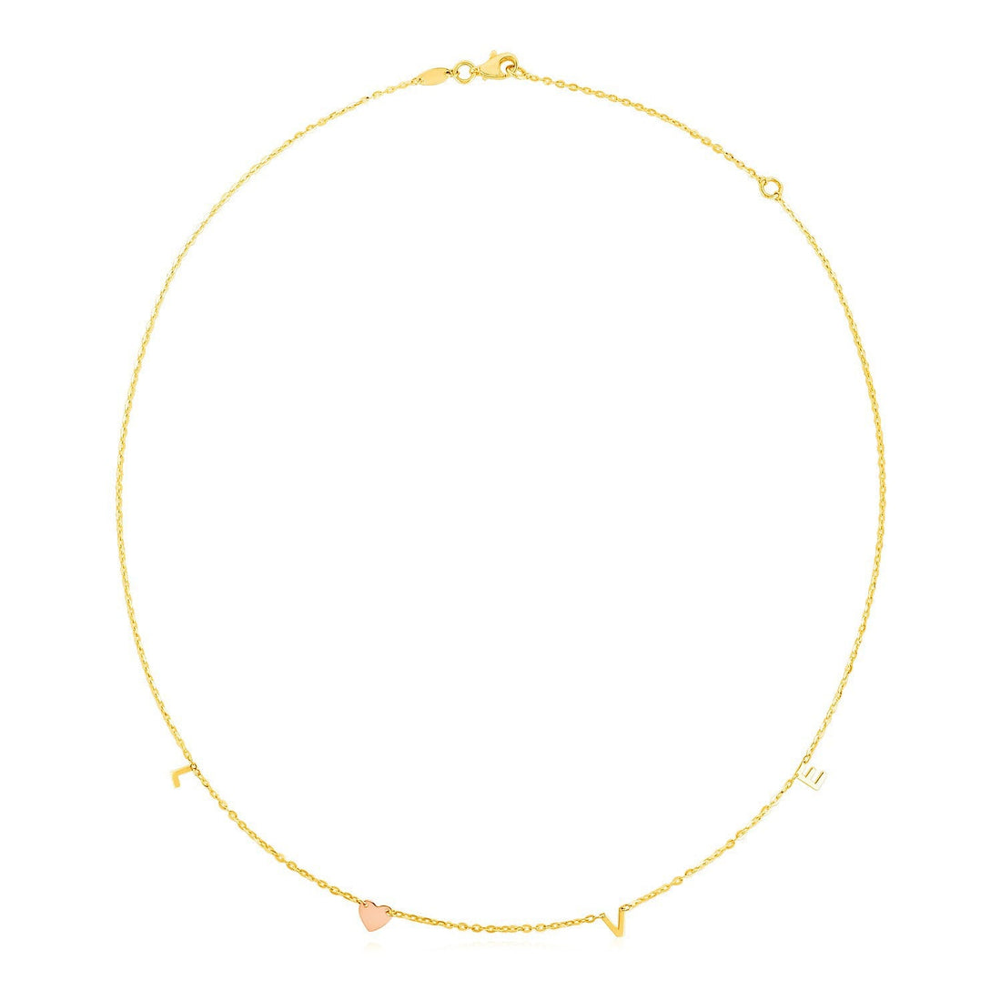 14k Two Tone Gold Love Necklace by Bids.com
