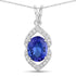 2.44 Carat Genuine Tanzanite and White Diamond 14K White Gold Pendant by Bids.com