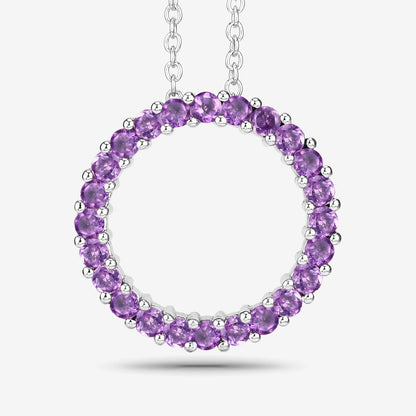 0.72 Carat Genuine Amethyst .925 Sterling Silver Pendant  DestGlow