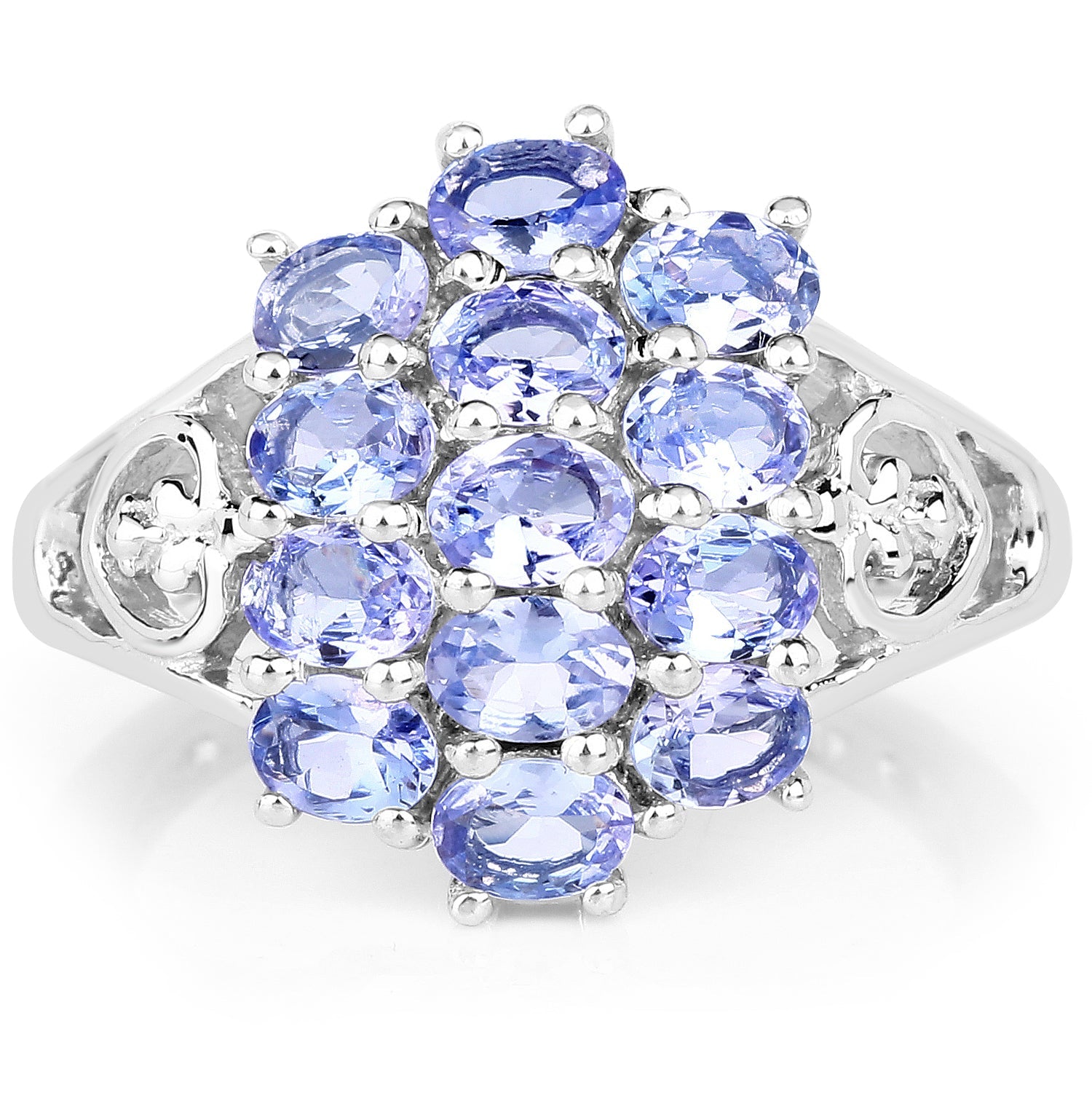 2.21 Carat Genuine Tanzanite .925 Sterling Silver Ring by Bids.com