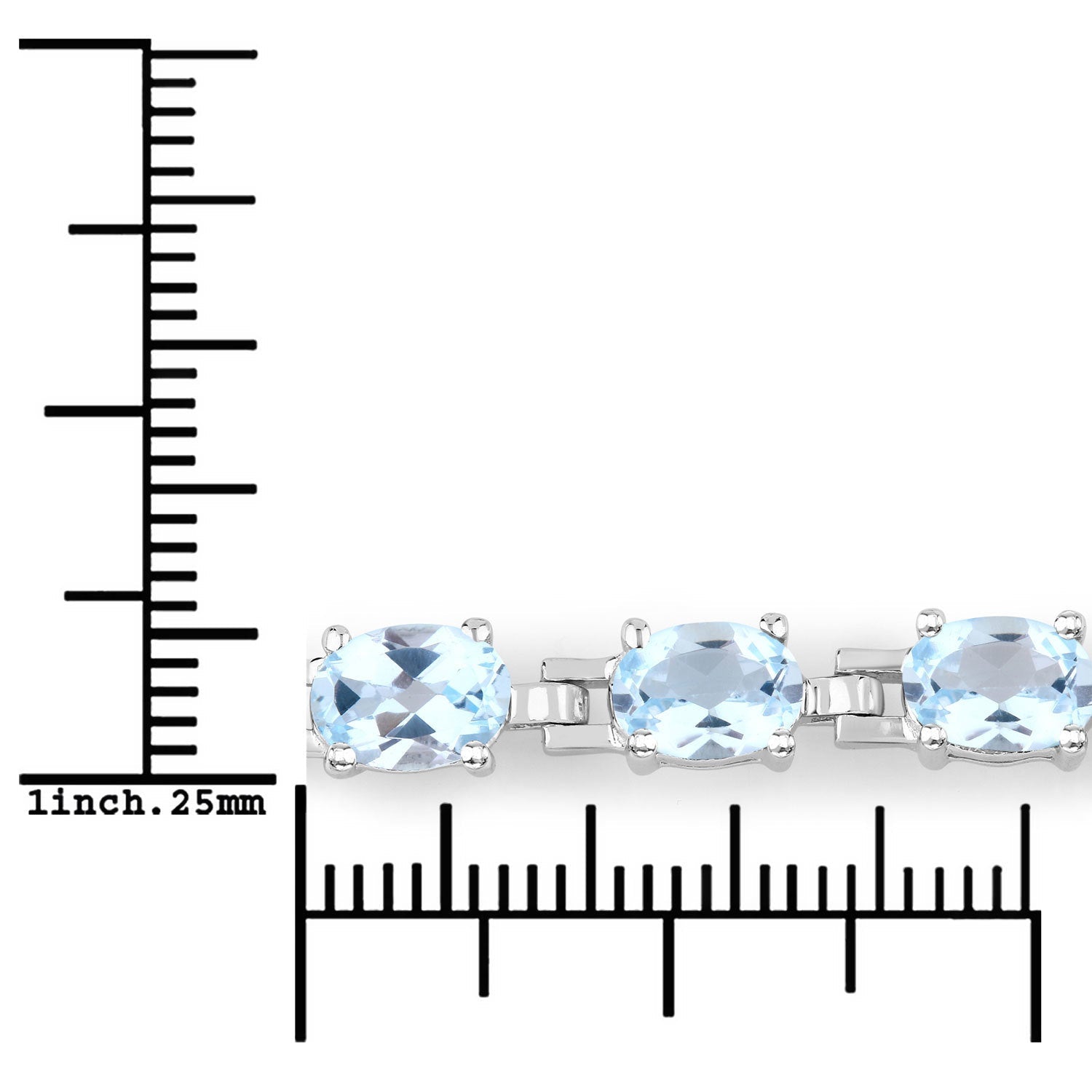 7.60 Carat Genuine Blue Topaz .925 Sterling Silver Bracelet by Bids.com