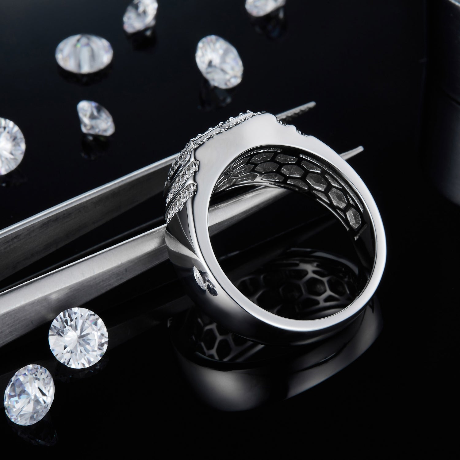 Sparkala™ Platinum Over Pure Sterling Silver Ring - DestGlow