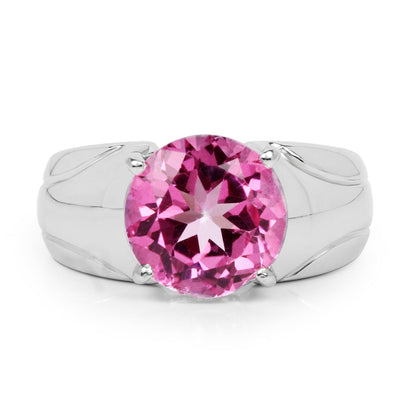 4.55 Carat Genuine Pink Topaz .925 Sterling Silver Ring by Bids.com