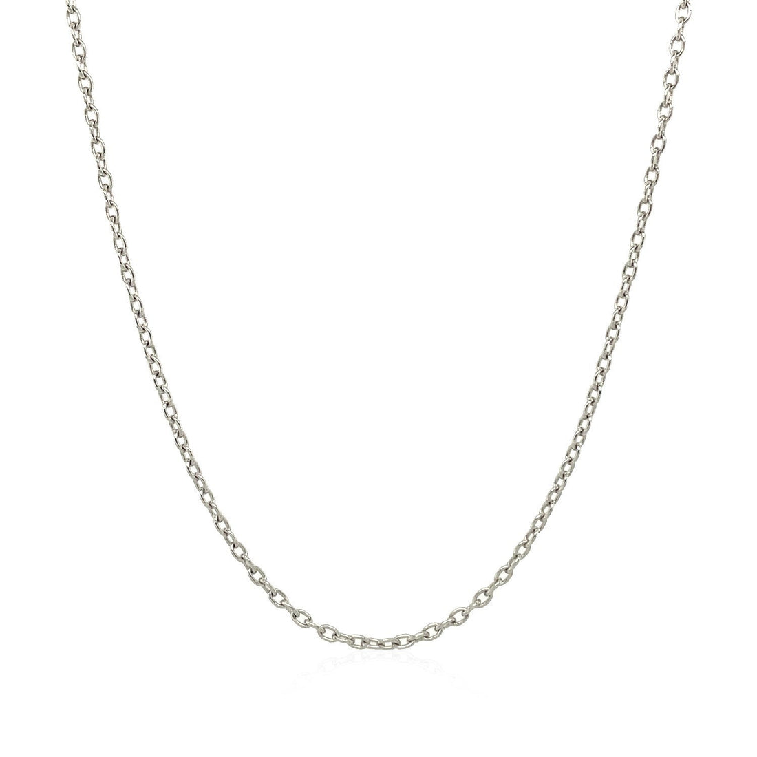 14k White Gold Round Cable Link Chain 1.5mm by Bids.com