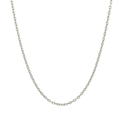 14k White Gold Round Cable Link Chain 1.5mm by Bids.com