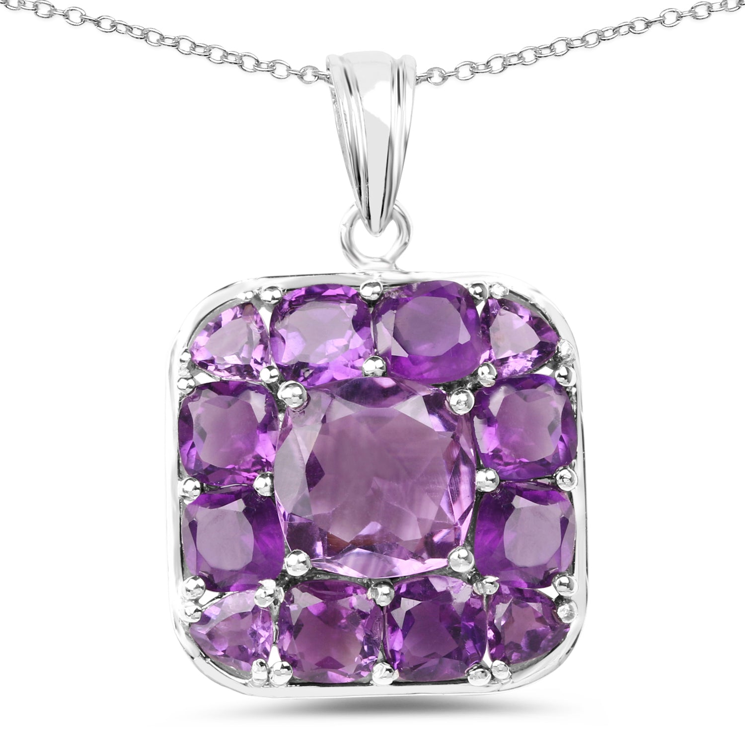 8.20 Carat Genuine Amethyst .925 Sterling Silver Pendant by Bids.com