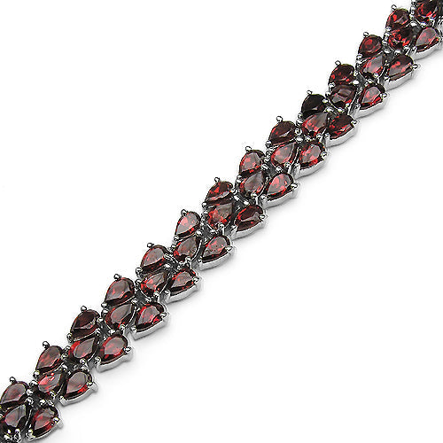 20.75 Carat Genuine Garnet .925 Sterling Silver Bracelet  DestGlow