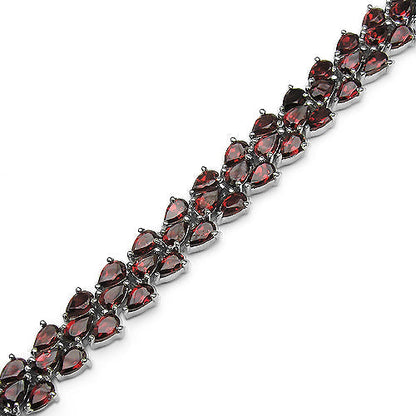 20.75 Carat Genuine Garnet .925 Sterling Silver Bracelet  DestGlow