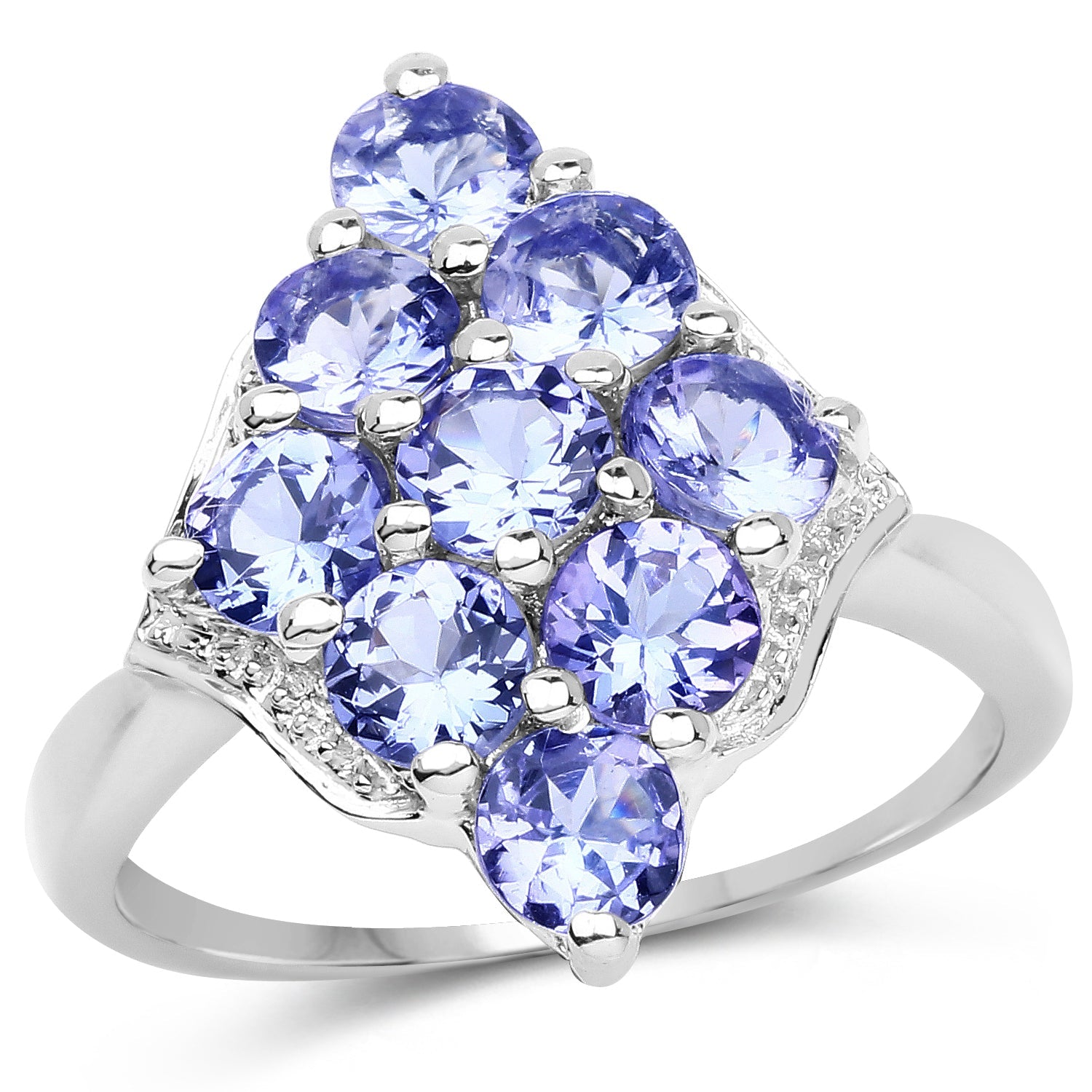 2.07 Carat Genuine Tanzanite .925 Sterling Silver Ring by Bids.com