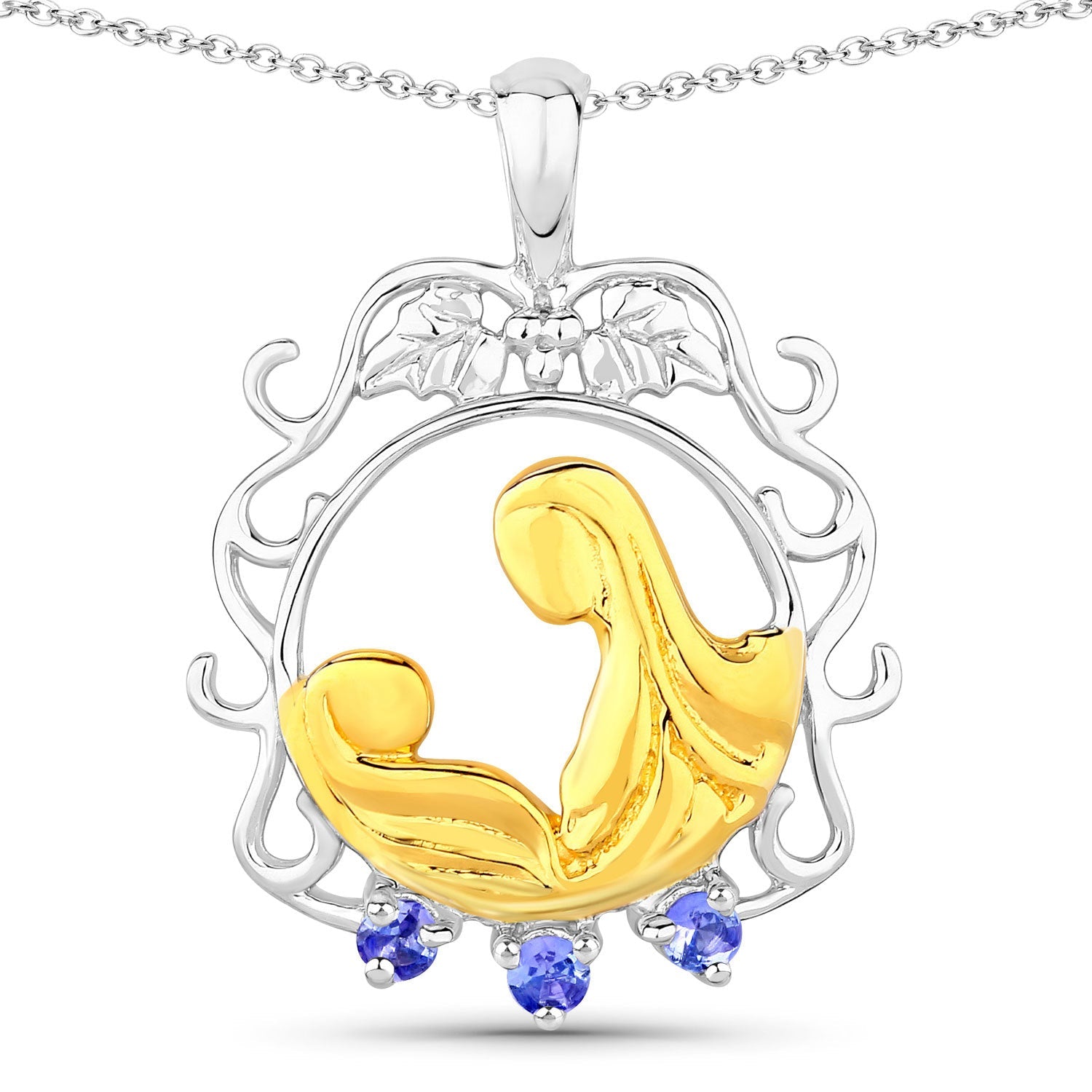 0.11 Carat Genuine Tanzanite .925 Sterling Silver Pendant by Bids.com