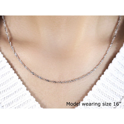 14k White Gold Singapore Chain 1.7mm by Bids.com