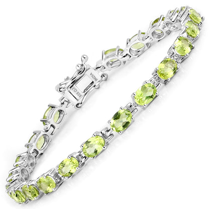 8.61 Carat Genuine Peridot .925 Sterling Silver Bracelet by Bids.com