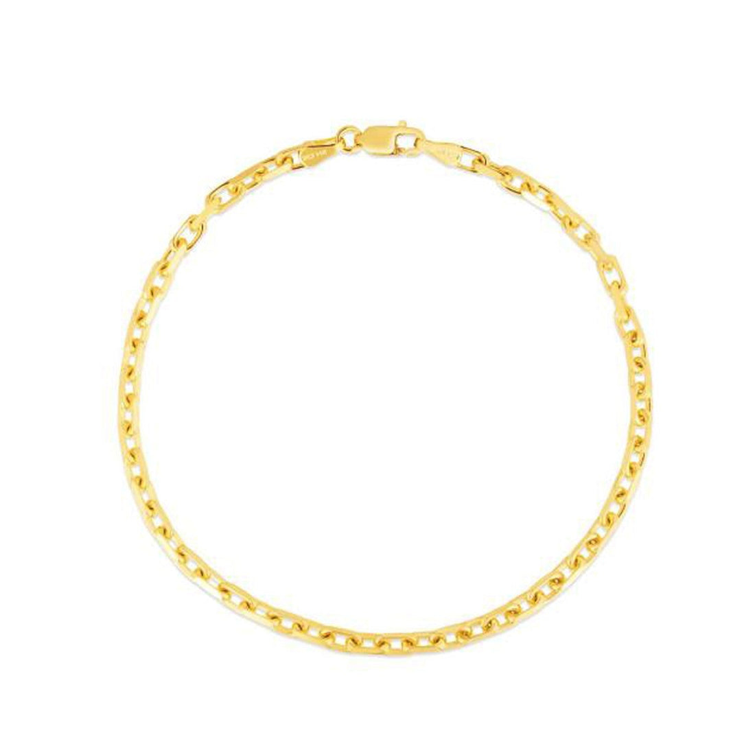 14k Yellow Gold French Cable Chain Bracelet (2.50 mm) by Bids.com