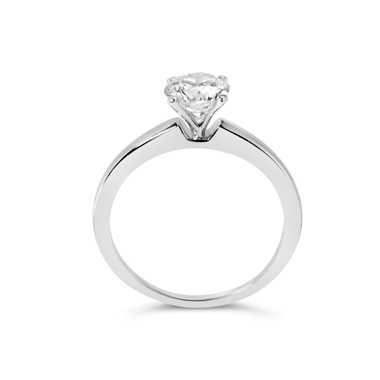 14K White Gold 1.0 Cttw Round Lab Grown Diamond 4 Prong Solitaire Engagement Ring (F-G Color, VS2-SI1 Clarity) - Ring Size 7 by Bids.com