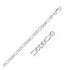3.8mm 14k White Gold Solid Figaro Bracelet by Bids.com