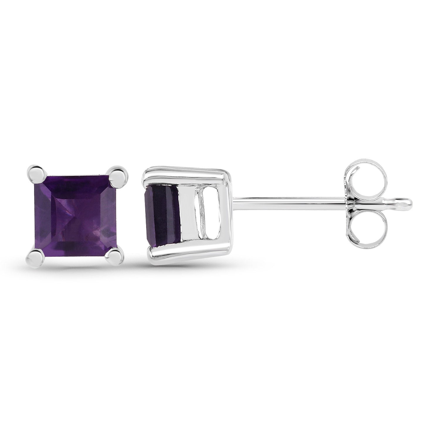 0.80 Carat Genuine Amethyst .925 Sterling Silver Earrings  DestGlow