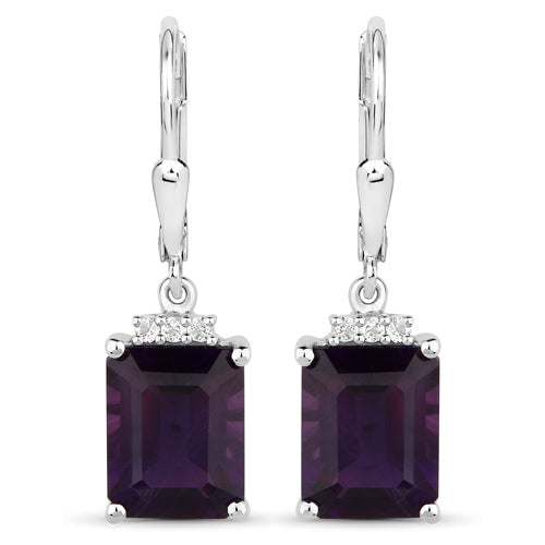 6.63 Carat Genuine Amethyst .925 Sterling Silver Earrings by Bids.com