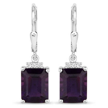 6.63 Carat Genuine Amethyst .925 Sterling Silver Earrings by Bids.com