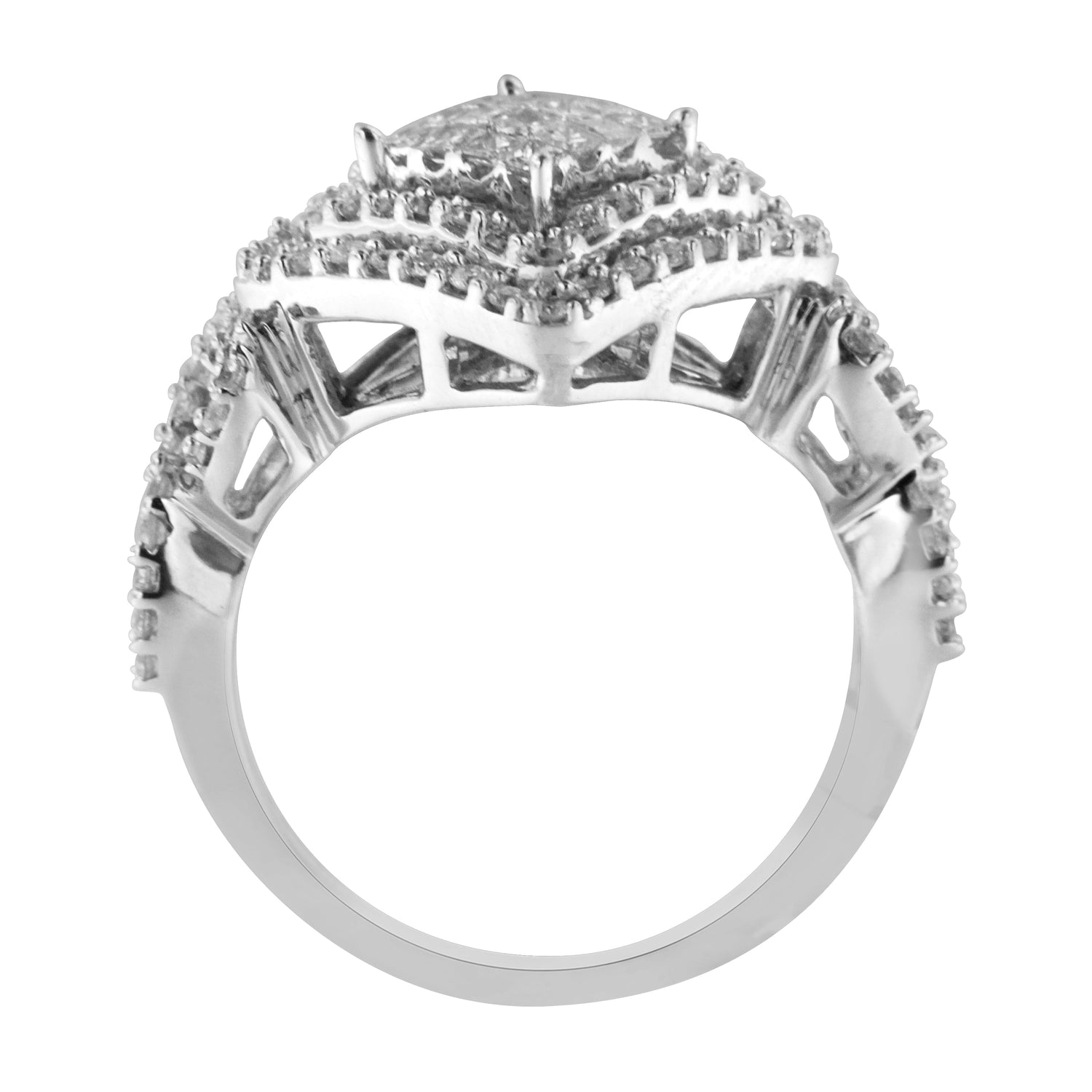 14KT White Gold Diamond Composite Ring (1 cttw, H-I Color, I1-I2 Clarity) by Bids.com