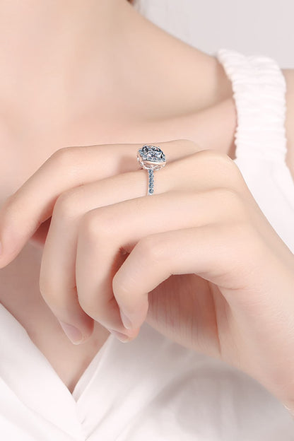 2 Carat Sparkala™ Square Halo Ring (Rhodium Over Pure Sterling Silver) - DestGlow