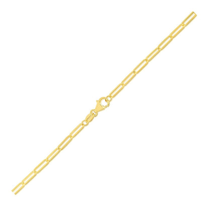 14K Yellow Gold Paperclip Bracelet (2.5mm)  DestGlow