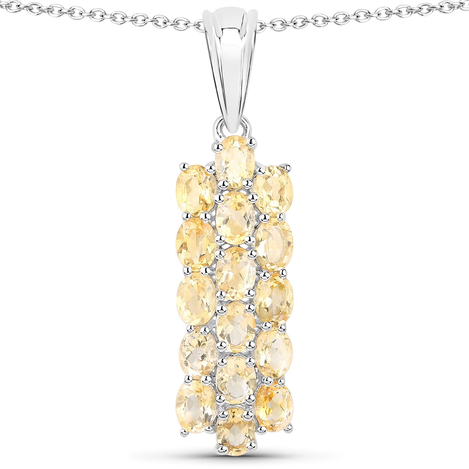 8.32 Carat Genuine Citrine .925 Sterling Silver 3 Piece Jewelry Set (Ring, Earrings, and Pendant w/ Chain) by Bids.com