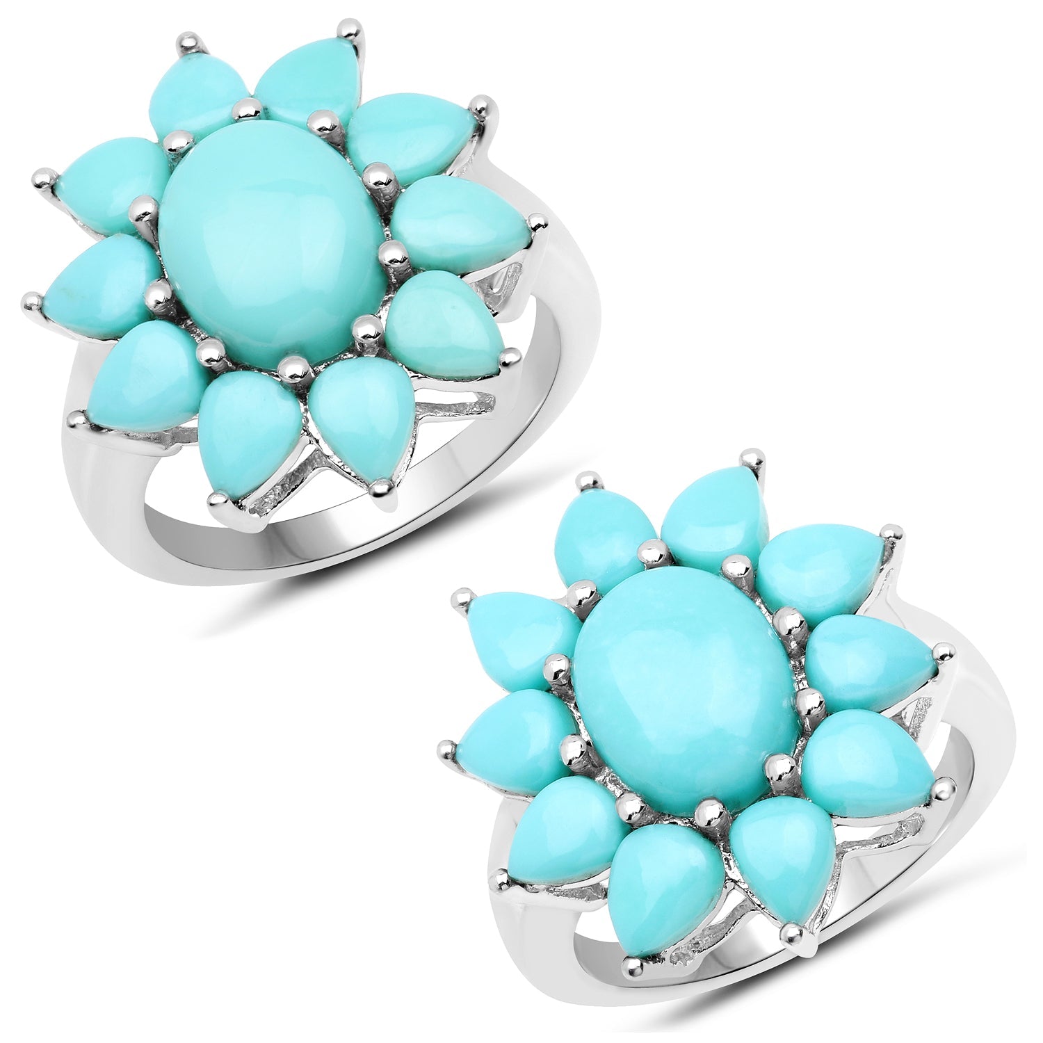 5.20 Carat Genuine Turquoise .925 Sterling Silver Ring by Bids.com