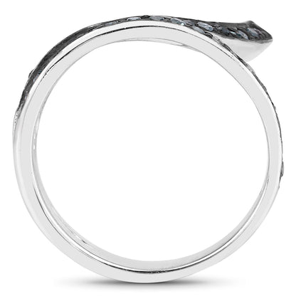 0.46 Carat Genuine Blue Diamond .925 Sterling Silver Ring by Bids.com