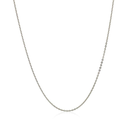 Sterling Silver Rhodium Plated Cable Chain 0.6mm by Bids.com